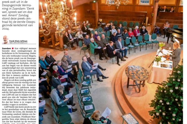 Denk wel, spreek wel en doe wel. Amen